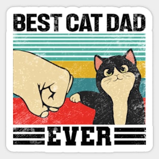 Best Cat Dad Ever Vintage Sticker